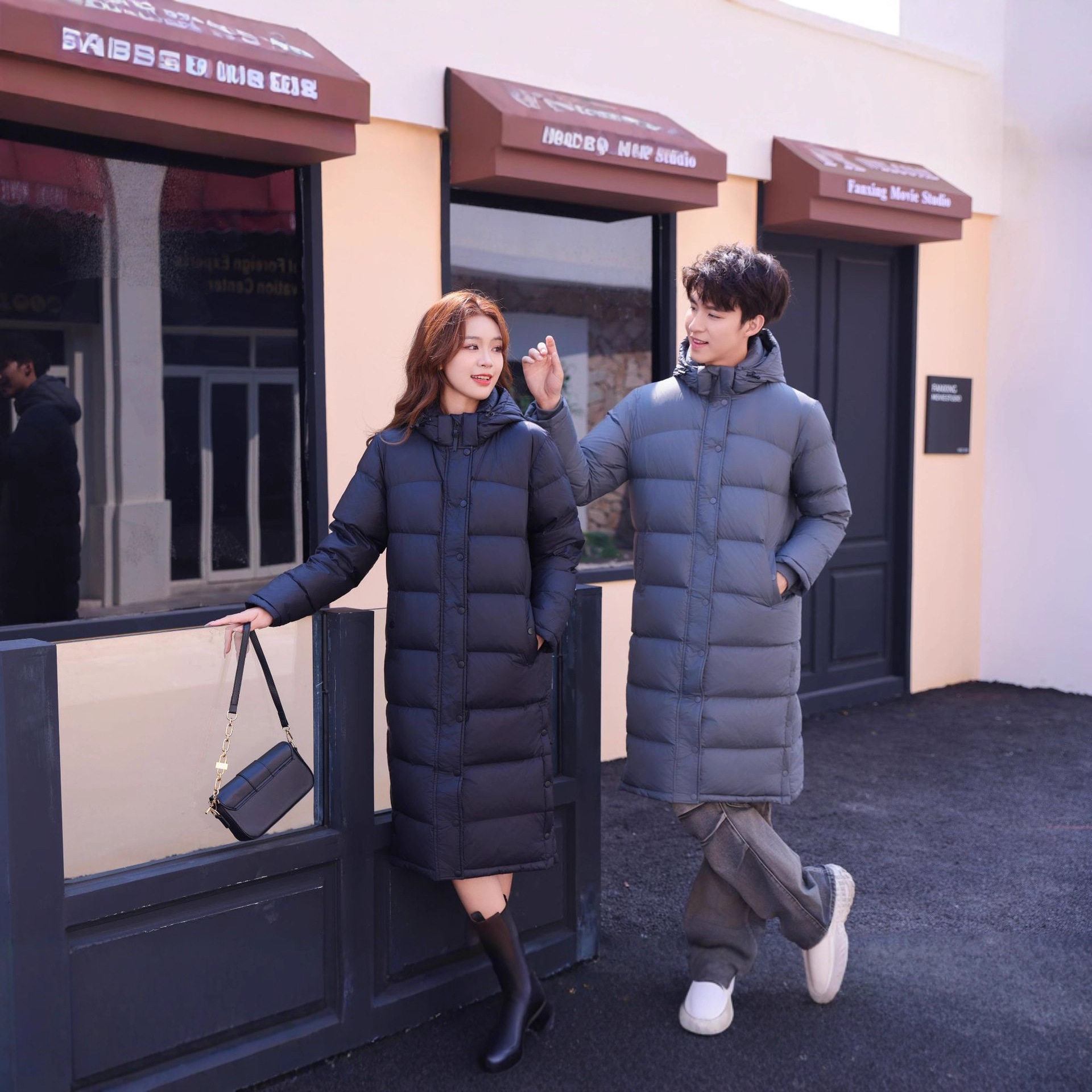 极寒鹅绒高端羽绒服女中长款过膝加厚保暖连帽情侣男冬装外套现货