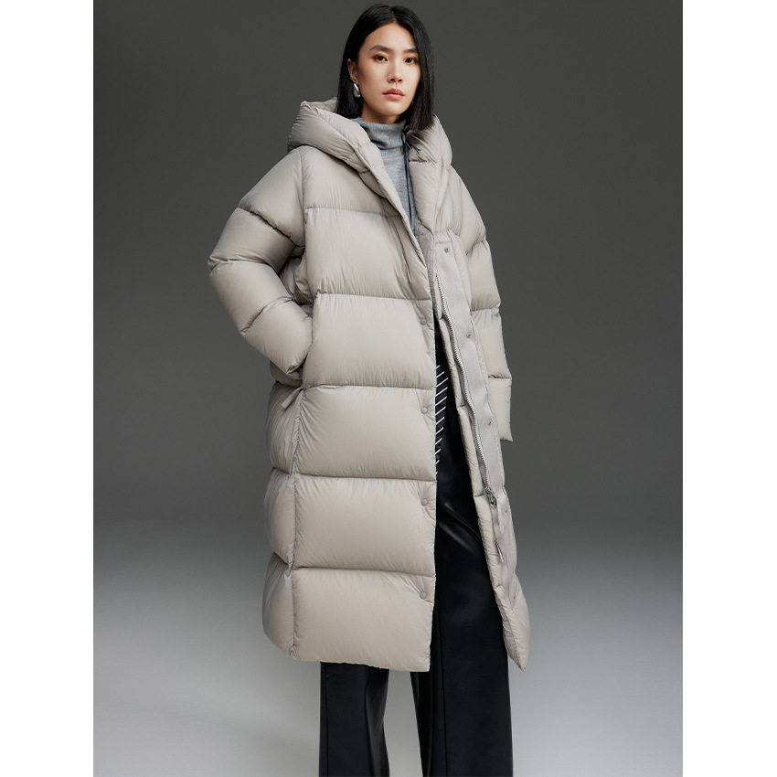 300+白鹅绒羽绒服女长款加厚被子款极寒高端保暖连帽过膝宽松外套