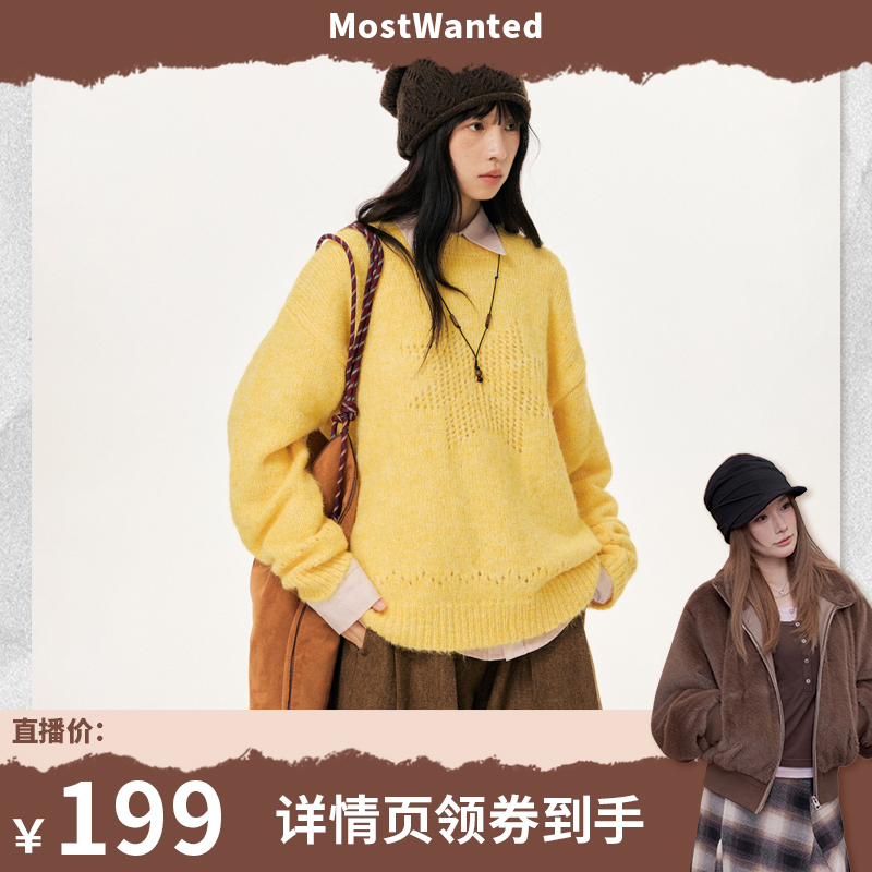 【Coco喜欢】冬日雪花镂空羊柔绒圆领毛衣