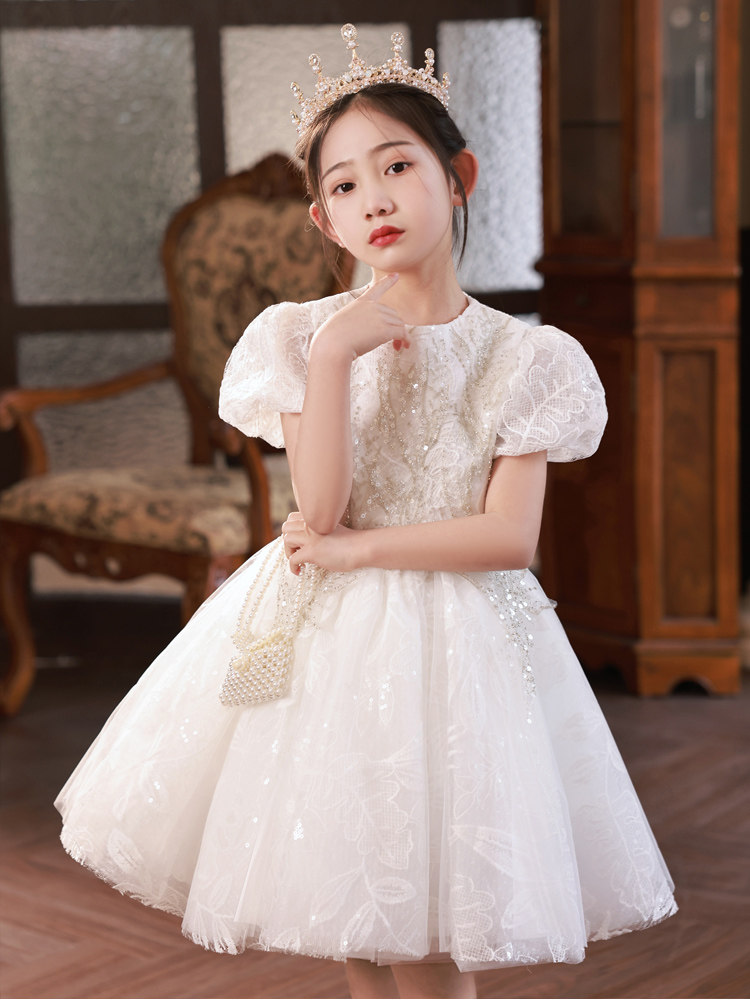 女童礼服公主裙花童婚礼小女孩婚纱儿童生日轻奢小众高端礼服裙夏