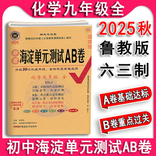 2025秋 非常海淀单元测试AB卷化学九年级上下册9 全一册 鲁教版 山东教育版LJ9九上下化学课本同步单元测试卷期中期末试卷神龙教育