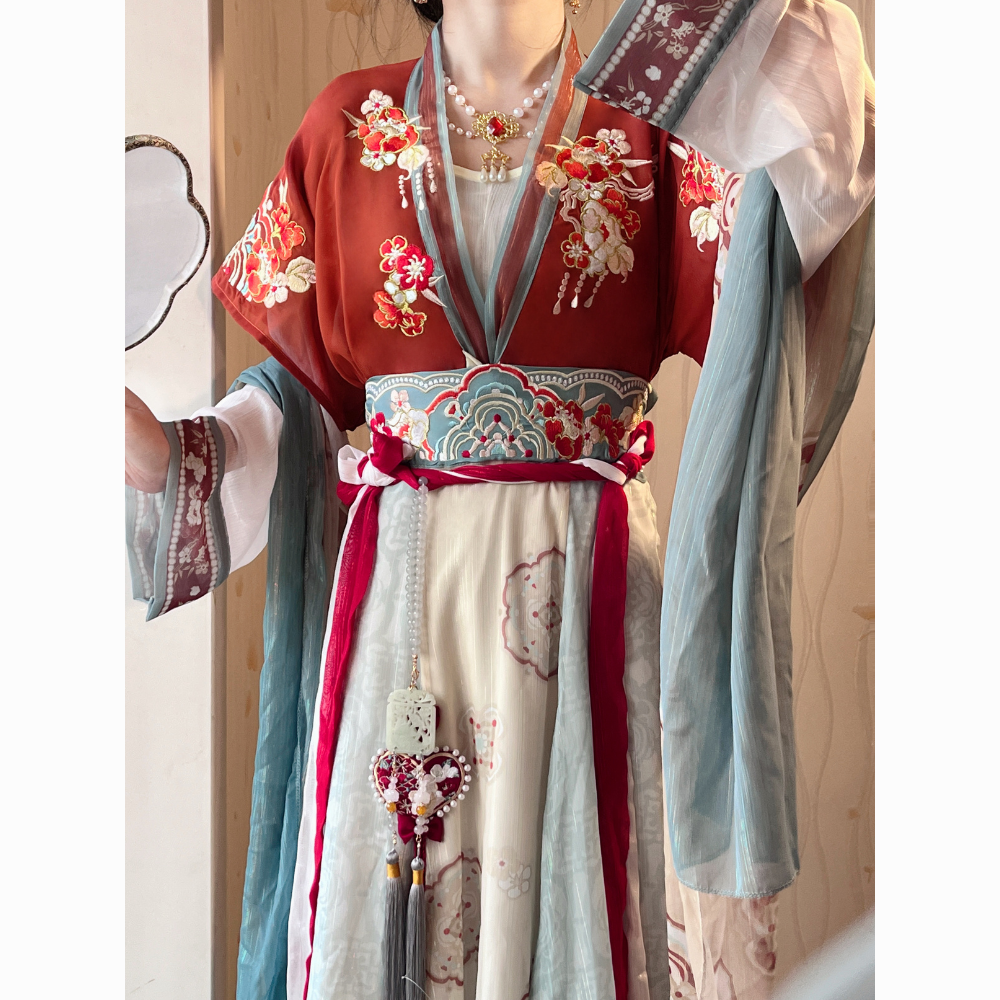原创正版成人汉服女唐制褙子复原齐腰八破襦裙学生日常古装汉服女