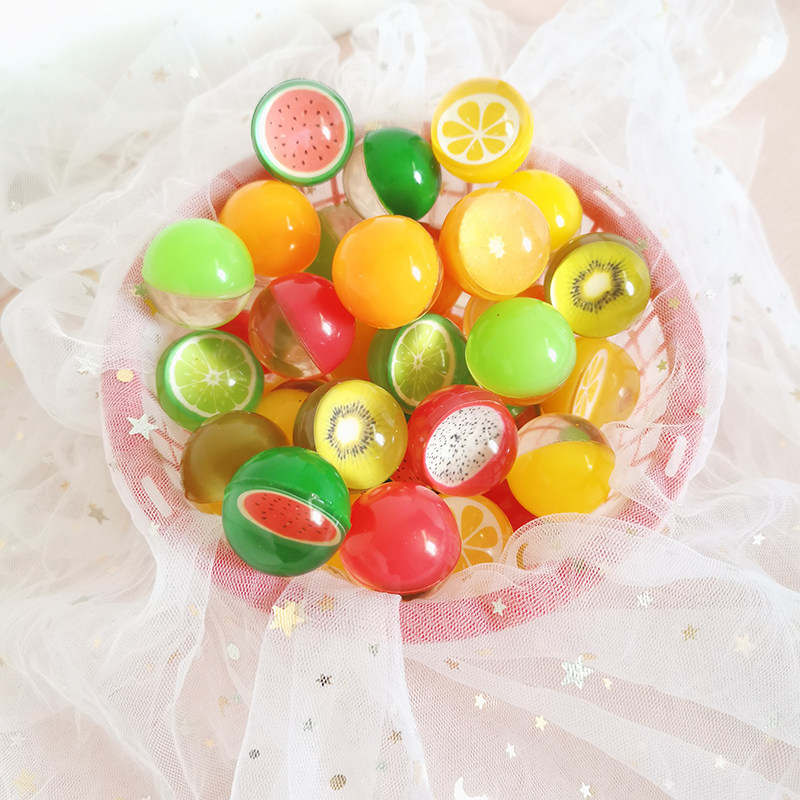 32号实心弹力球水果系列浮水橡胶跳跳球少女心小物件儿童宠物玩具
