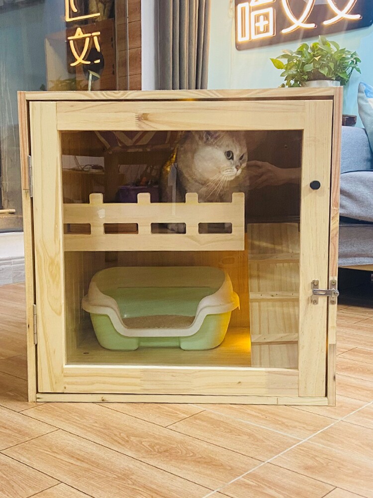 生态实木防水猫别墅猫笼猫舍猫展示柜猫窝猫酒店猫繁育笼宠物笼i.
