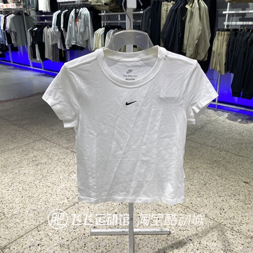 夏新款正品NIKE耐克简约透气圆领女运动休闲短袖T恤FV5509-100