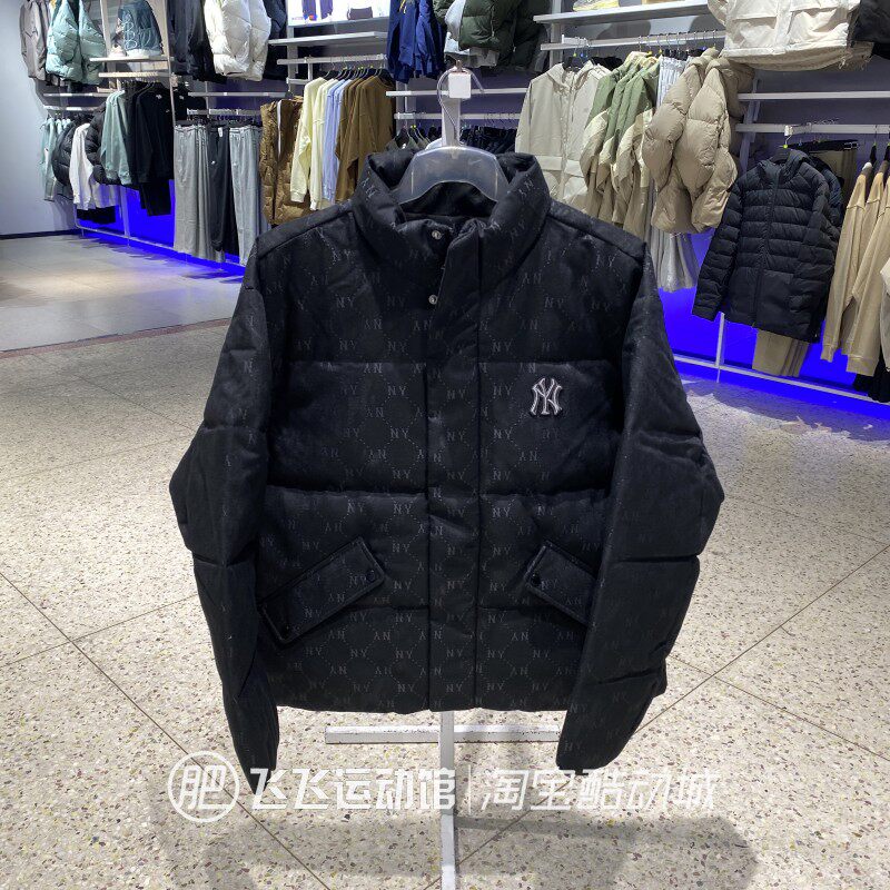 正品MLB老花立领休闲羽绒服