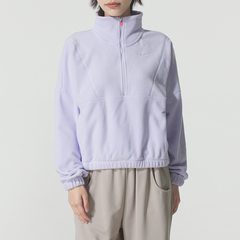 正品Nike耐克新款女卫衣半拉链立领开衫紫色摇粒绒上衣IO0254
