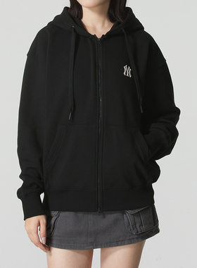 春秋正品MLB纯色连帽百搭时尚户外男女运动休闲针织夹克外套ATRB