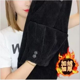 潮流加绒小脚马丁裤 2025灯心绒复仿超绒早秋两粒扣时尚 爆款