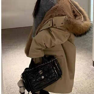 2026冬季新款酷飒风高级感卡其工装派克服女中长款加厚毛毛外套潮