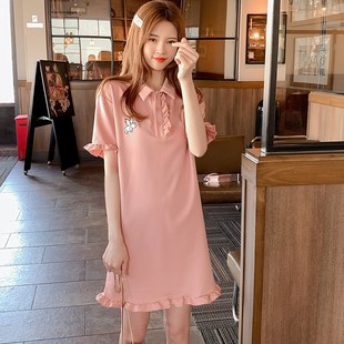 2020夏季 超仙甜美收腰显瘦气质连衣裙女学生小个子洋气裙子潮 新款