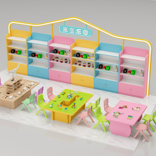 彩色玩具柜商用手办柜展示柜展架