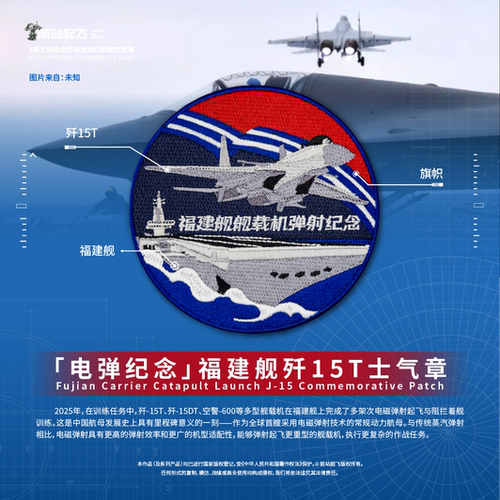 包邮18舰福建舰歼15T电弹航母弹射纪念士气章军迷户外贴章