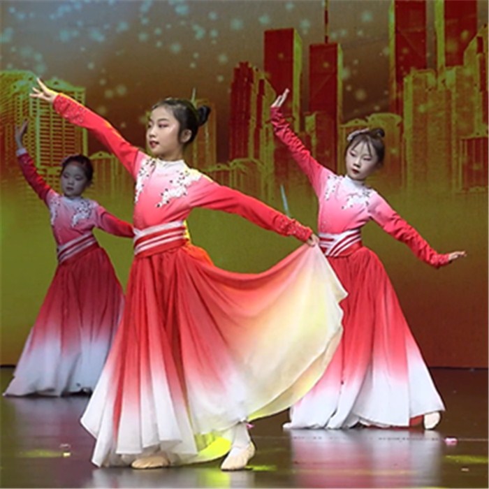 灯火里的中国演出服六一幼儿万疆表演服装我和我的祖国女童儿童中