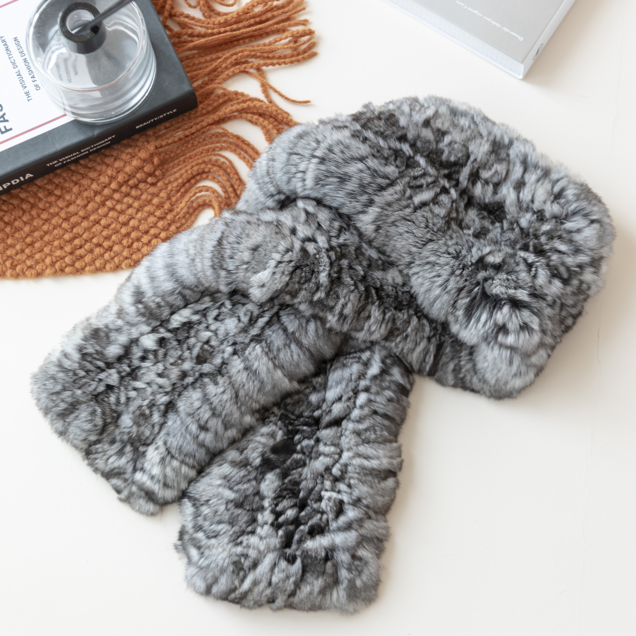 龙猫皮草围巾2025年爆款男女冬季百搭气质毛领子保暖加厚毛毛围脖