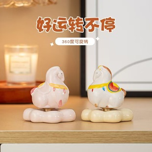新款 爆款转转小马立马发财景德镇转转马陶瓷小摆件
