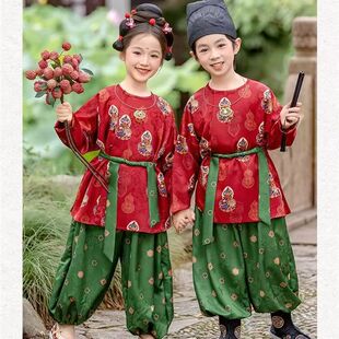 儿童汉服春秋季新中式国风男女童表演服唐装幼儿园开学季演出服装