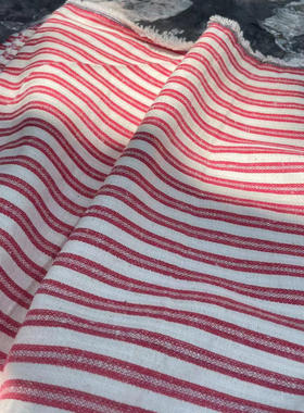 简约条纹布 服装手袋箱包面料 抱枕桌布DIY