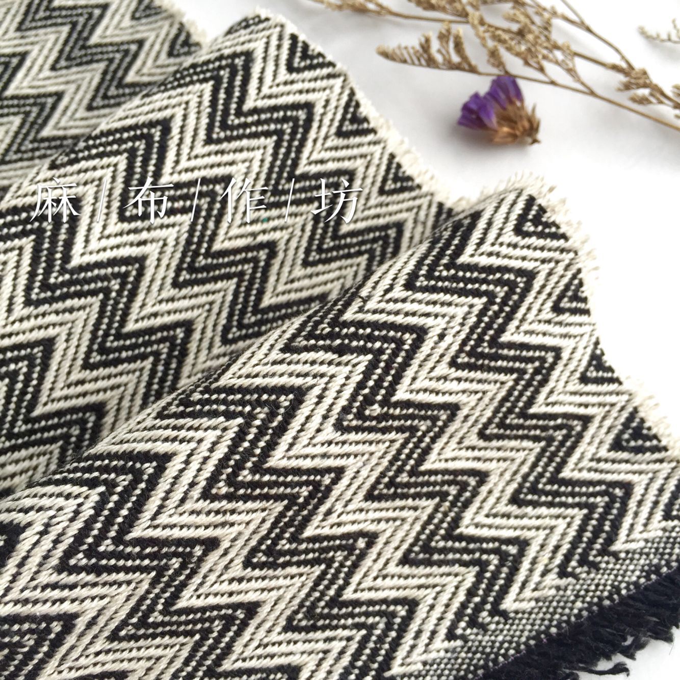 方格门帘抱枕棉麻面料4件包邮