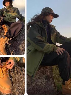 厚底踢不烂大黄靴女鞋秋冬新款10061真皮户外防水增高马丁靴短靴