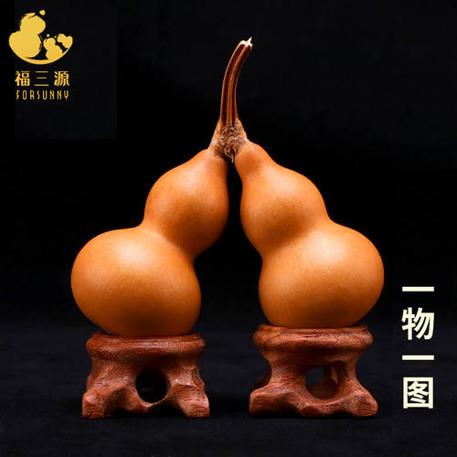 手捻美国连体带龙头精品葫芦摆件