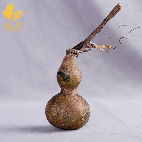 墨绿葫芦花皮文玩葫芦手把件天然