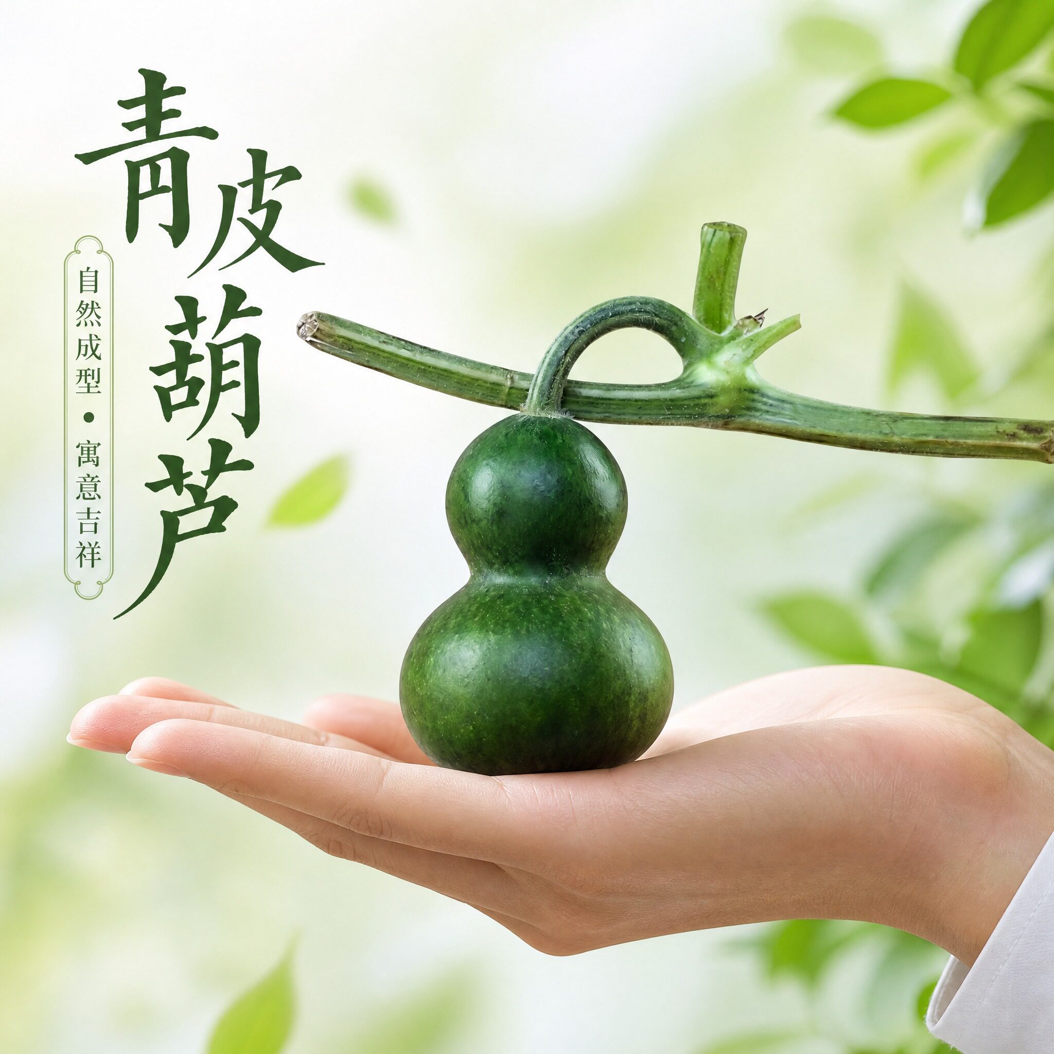 青皮葫芦新鲜天然真葫芦墨绿文玩迷你小美国成品手捻把件葫芦翡翠