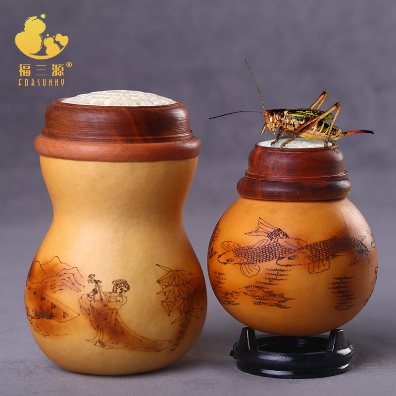 高端雕花本长过冬口盖蒙心蝈蝈罐