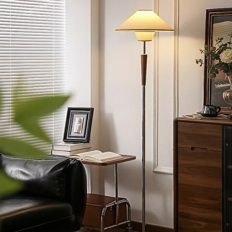 中古风复古风南洋布艺法式落地灯卧室床头客厅高级氛围感立式台灯