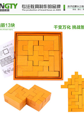 积木玩具 成人伤脑筋十三块 孔明锁 儿童逻辑思维益智玩具 七巧板