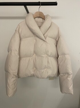 韩国东大门BOLD-A短款羽绒服女2023冬款 高领 双排扣鸭绒外套