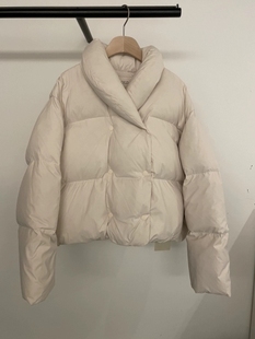 韩国东大门BOLD-A短款羽绒服女2023冬款 高领 双排扣鸭绒外套