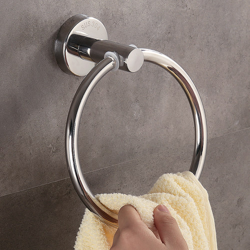 304不锈钢毛巾环浴室打孔毛巾挂