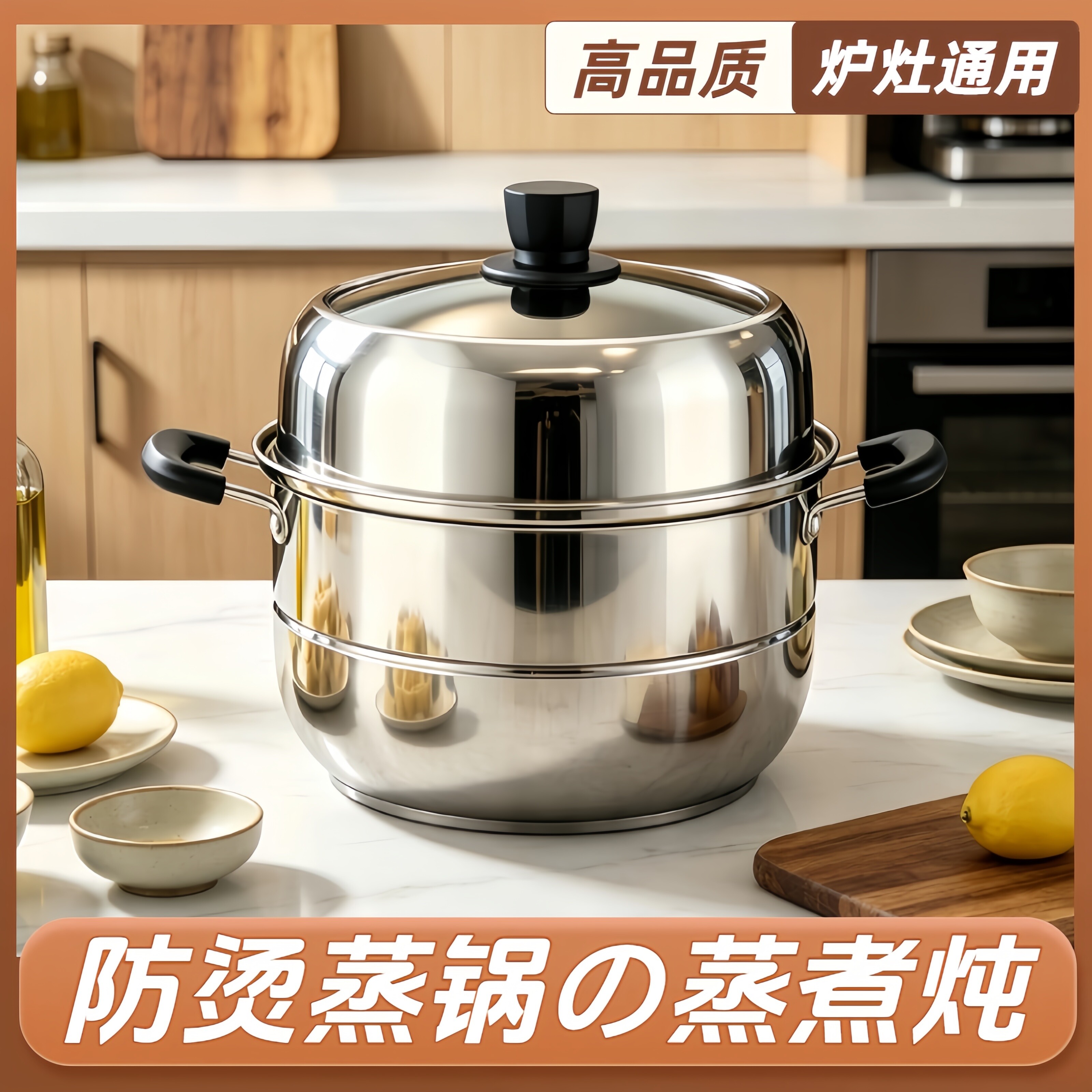 2026新款不锈钢蒸锅家用大号双层蒸笼三层大容量加厚燃气灶电磁炉