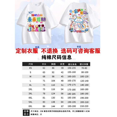六年级4班专拍链接班服定制t恤