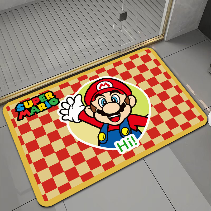 卡通超级玛丽马里奥浴室门口地垫卧室吸水防滑垫卫生间防摔地垫 - 封面