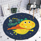 可爱呆萌卡通小恐龙圆形地毯儿童房电脑椅书桌床边吊篮小帐篷地垫