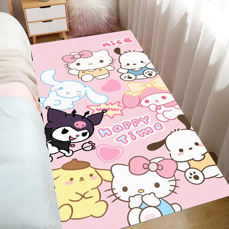女孩儿童房间卡通三丽鸥哈喽Kitty凯蒂猫地垫卧室床边沙发地毯,居家布艺,地毯,淘宝优惠券,粉丝福利购,淘宝优惠卷