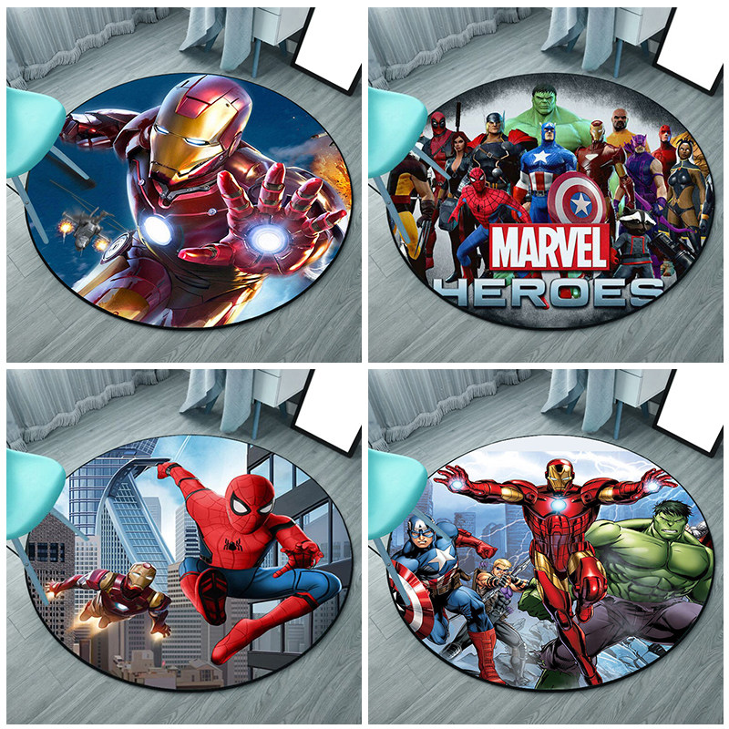 圆形盾牌漫威主题地毯电竞椅子电脑转椅地垫儿童男孩床边复古卡通,居家布艺,地毯,淘宝优惠券,粉丝福利购,淘宝优惠卷