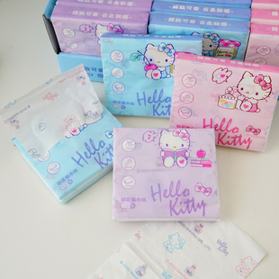 便携小包彩色印花抽纸餐巾面纸三丽鸥可爱KT猫帕恰狗卡通原生木浆