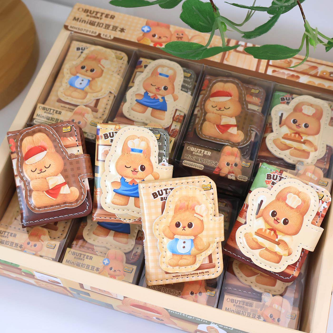 迷你小记事本磁扣本便携可爱复古卡通黄油烘焙兔彩页创意趣味礼物,文具电教/文化用品/商务用品,笔记本/记事本,淘宝优惠券,粉丝福利购,淘宝优惠卷