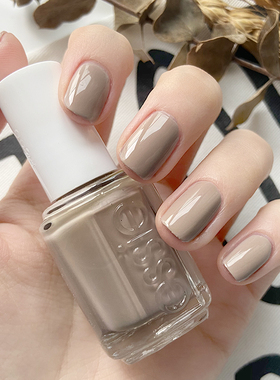 ESSIE指甲油745奶茶色裸色Sand Tropez米灰裸灰色不可剥美甲持久