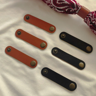 真皮方巾扣美式 复古vintage丝巾扣阿美咔叽头层牛皮领巾扣配件