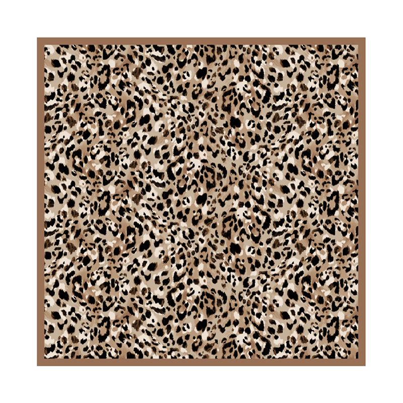 纯棉美式方巾豹纹印花围脖