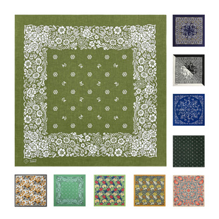 滚烫时光Vintage美式复古纯棉大方巾植物花朵阿美咔叽ins头巾发饰