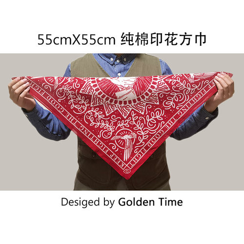 55*55cm纯棉双面西海岸匪帮方巾