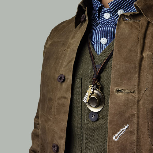 阿美咔叽牛皮挂绳金属挂坠项链