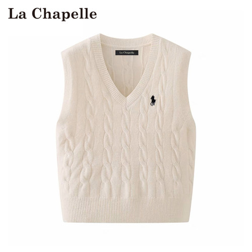 拉夏贝尔学院风毛衣马甲女