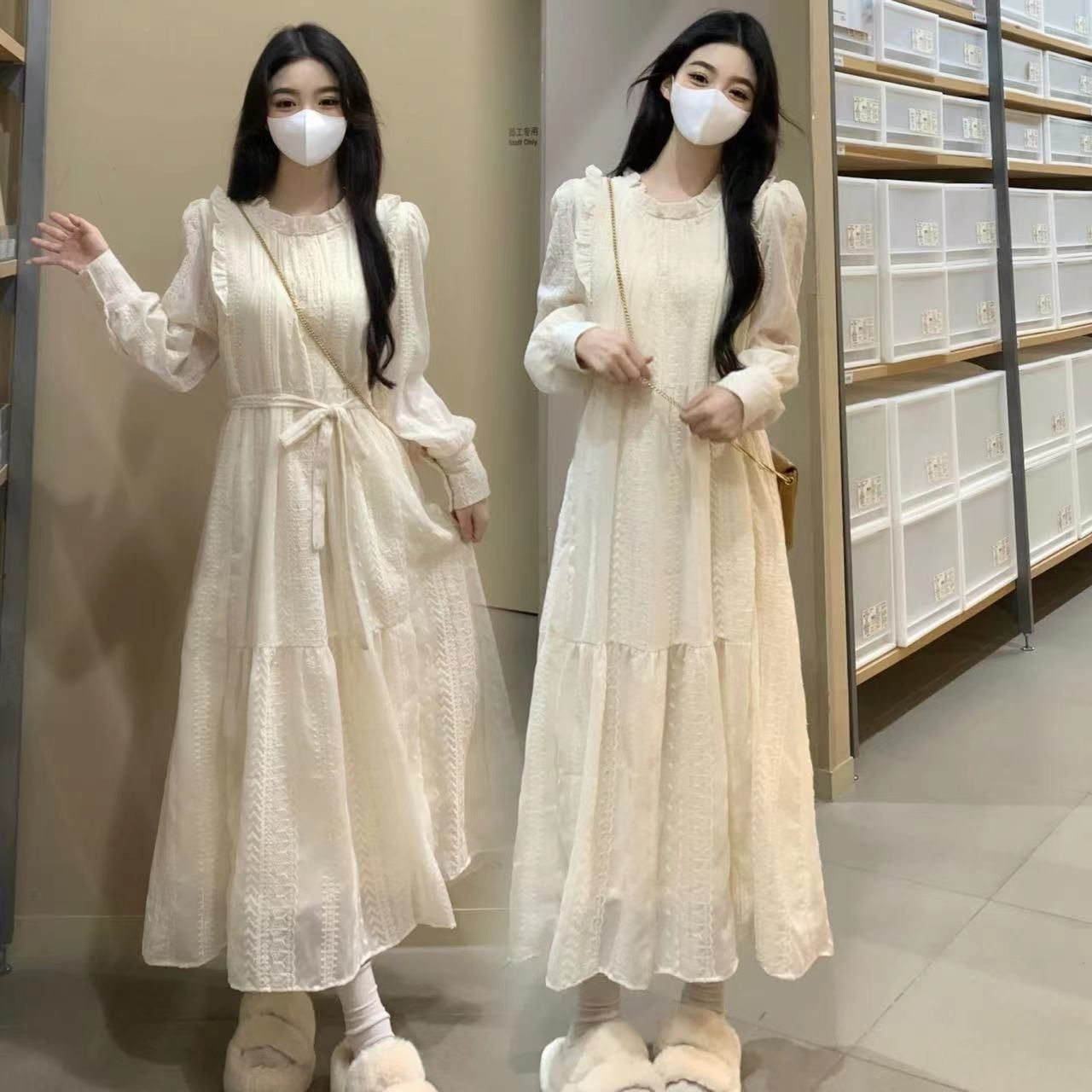 大码胖mm2025春季新款蕾丝甜美连衣裙女装高端精致打底a字长裙子