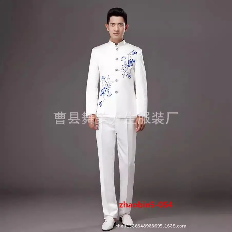 成人合唱服中山装演出服儿童